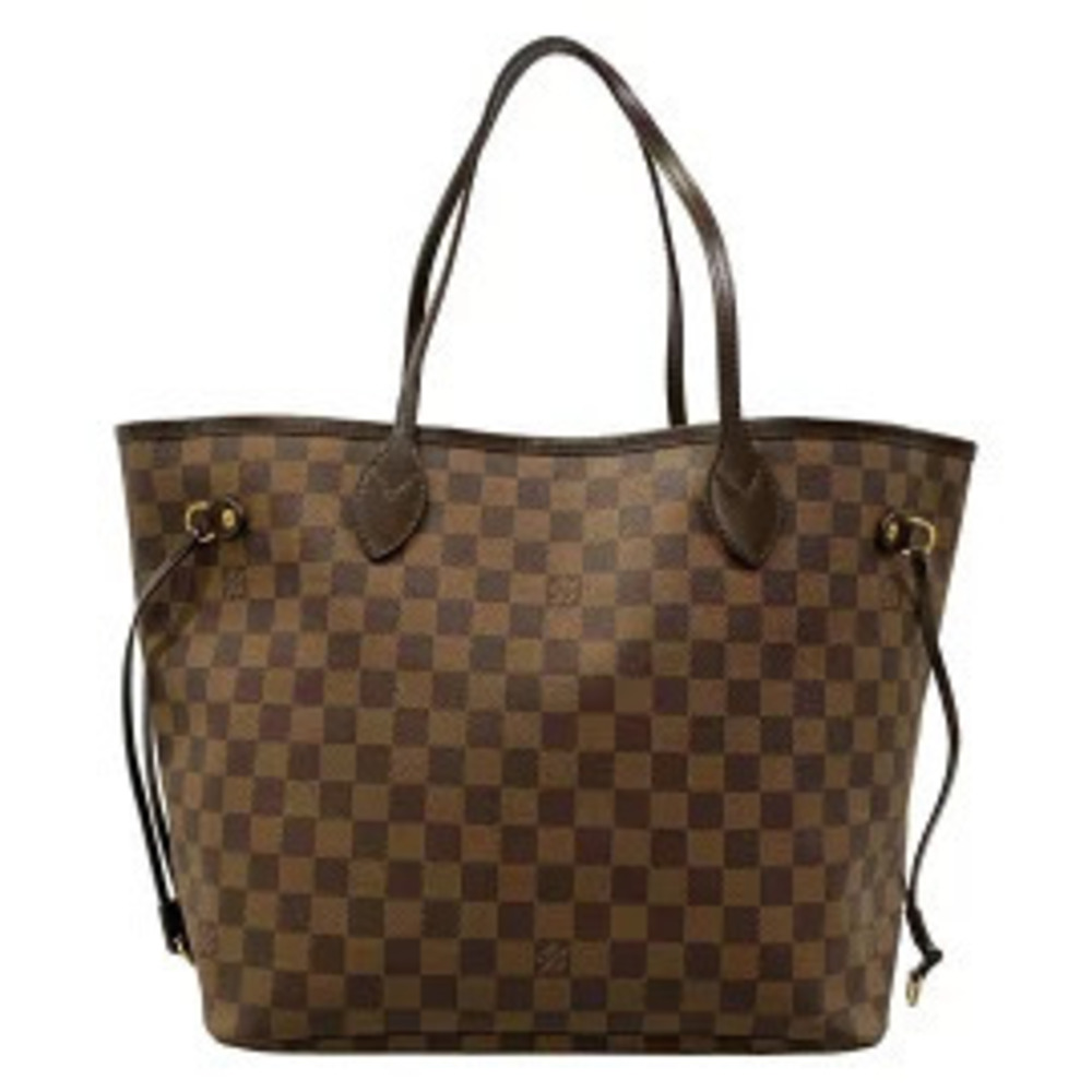 Louis Vuitton Neverfull Tote Bag Leather Ebene Brown